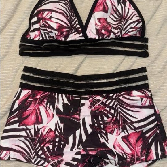 Bikini imprimé tropical - kaki